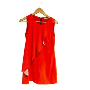 Gianni Bini Women's Red Reese Sleeveless Ruffle Sheath Dress Size Small